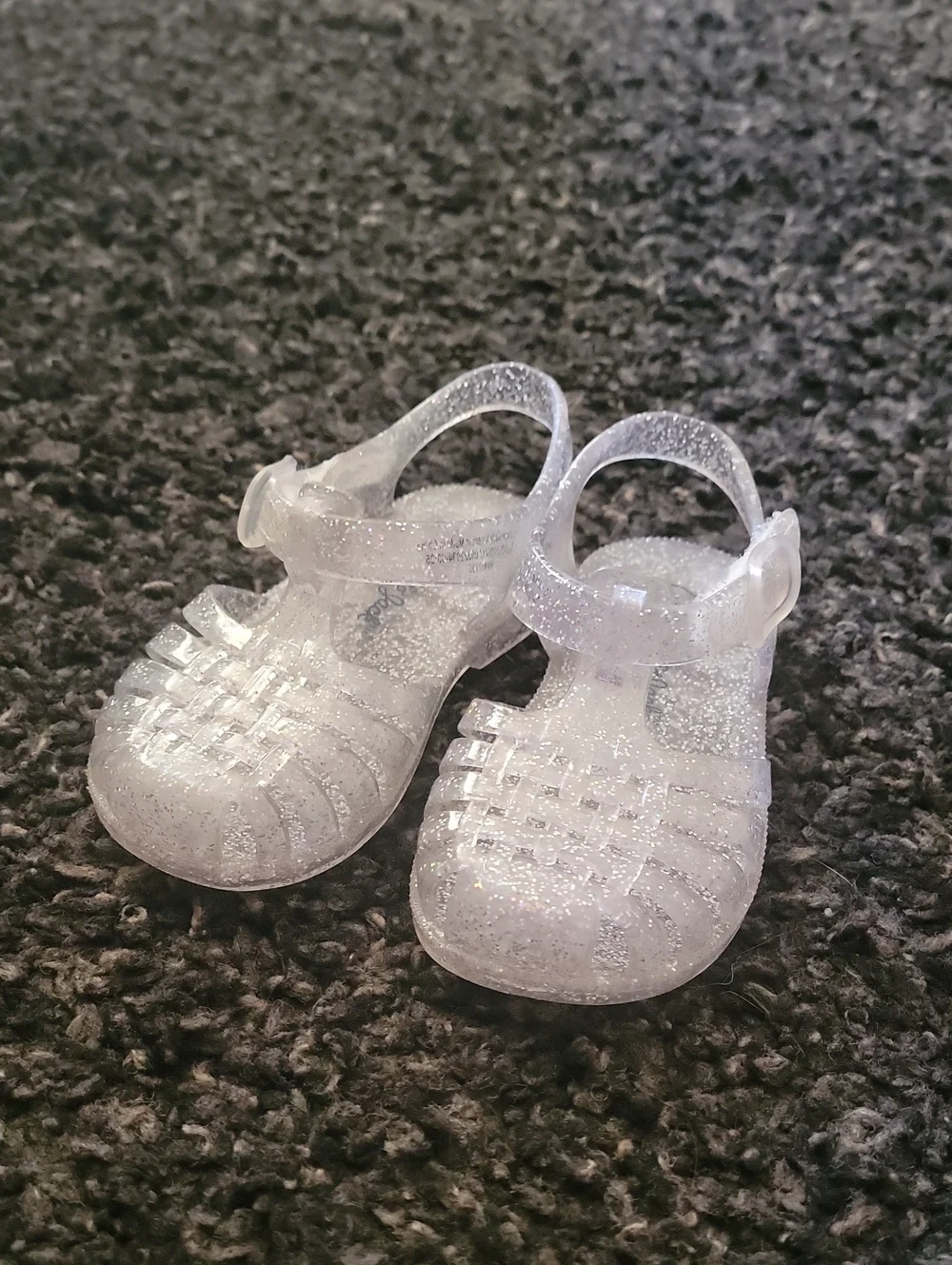 Cat & Jack Clear Glitter Jelly Sandals - Silver Sparkle